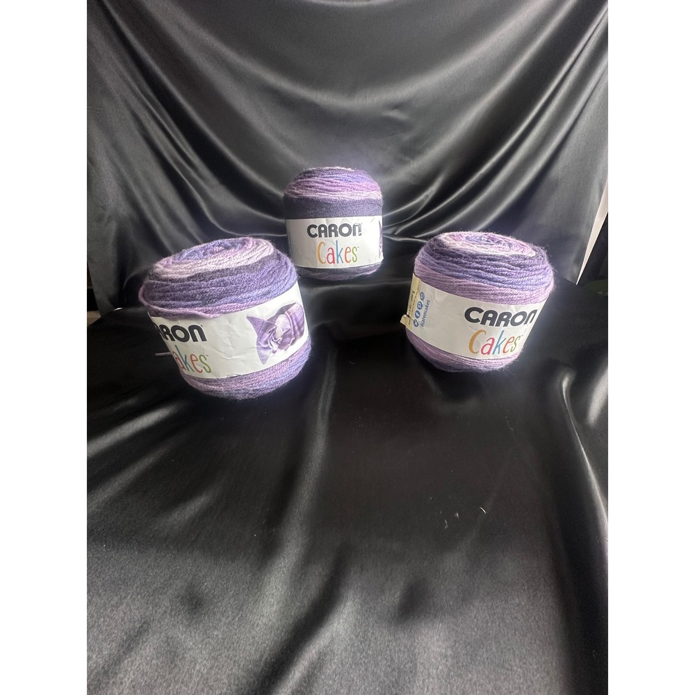 Caron Cakes Bumbleberry Purple Wool Blend Yarn Lot of 3 Medium 4 383yd 17016